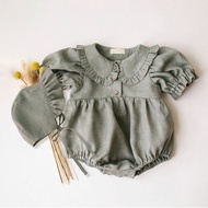 Hipapa | 2Pcs Newborn Girl Clothes Spring Summer Baby Girl One Piece Clothes Corduroy Lapel Baby Gir