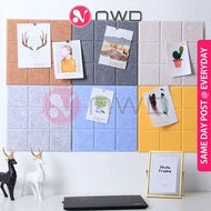 《 𝗖𝗨𝗧𝗧𝗔𝗕𝗟𝗘 》Self Adhesive Felt Memo Board Photo Home Decor Wall Tiles Papan Notis Dinding 毛毡墙贴 NWD