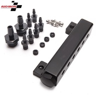 AUSO Aluminum Turbo Wastegate Boost Vacuum Intake Manifold 6 Port 1/8 NPT