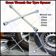 Heavy Duty Tyre Opener Cross Wrench Car Emergency Tyre Change SAE Lug Wrench 17mm, 19mm, 21mm, 23mm