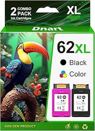 DNART Remanufactured 62XL Ink Cartridge Replacement for HP 62XL Ink Cartridges Combo Pack for HP Ink