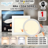Feel Lite Led Downlight 6W/12W/18W/24W RRA/SSA Nylon Series Led Recessed Downlight With Sirim Approv