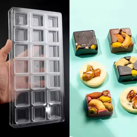Dubai Chocolate Bar Mold Polycarbonate for Chocolate Candy Bonbon Molds Acrylic Candy Form Baking Pa