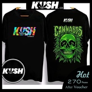 Kush - kemeja-t lengan pendek lelaki, pakaian asli, bersaiz besar, atasan kapas, hitam