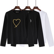 2022 new love LOGO agnes b cotton long-sleeved bottoming T-shirt women's clothing