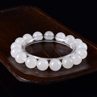 秒殺收藏級天然籽料和田羊脂玉圓珠12mm手串 玉料干淨 密度一級棒