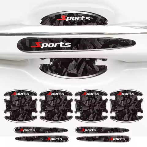 Universal Forged Carbon Car Door Handle Sticker Bowl for Mitsubishi Lancer Outlander ASX Mirage Paje