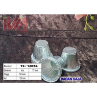 Y6 / similar to type 120/56 ROUND ALUMINUM FOIL dia 7 cm round aluminum tray cup Model Y6 Dimensions
