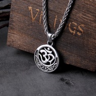Stainless steel Celtic knote Buddhist pendant necklace for Hinduism OHM OM AUM Men women's Indian je