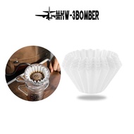 MHW-3BOMBER - 50pcs basket cake shape 155 -185 filter Paper Disposable Pour Over filter paper B75 fi