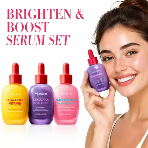 Glow Filter Vitamin Serum+BAKUCHIOL Pulmping Serum+NAD*PEPTIDE Boosting Serum Brightening Hydrating 