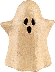 Décopatch AC914C - Un Petit bougeoir Fantome en papier mâché - Décoration Halloween à personnaliser,
