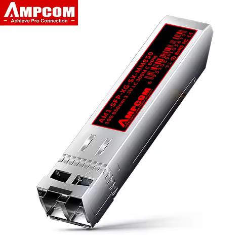 AMPCOM 10G LC SFP+ Transceiver Module Duplex Multi Mode , 10Gbase-SR Fiber Optical DOM SFP 850nm 300