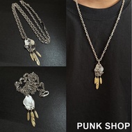 GOROS Necklace 925 Silver Retro Eagle Feather Pendant Necklace 0322