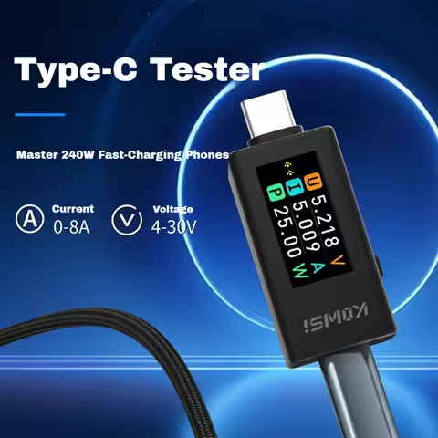 0.96 Inch TFT Display Type-C 4-30V 0-8A Current Voltage Monitor Fast Charging Voltage Ammeter Power 