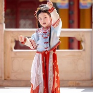 汉服新女童2026高级重工刺绣汉服裙儿童异域风套装Chinese Traditional Hanfu Child Clothing Kids Boy Performance Costume Girl 