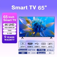 Smart TV 65 Inch 4K UHD Android TV HDR Television LED 1080P Dolby Sound Antenna  USB/VGA With Remote