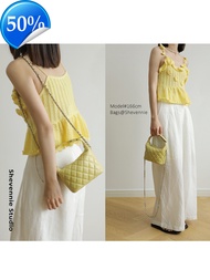 2025 New Fashion Lunch Box Bag Genuine Leather Quilted Handbag Chain Bag Large Capacity Shoulder Cro