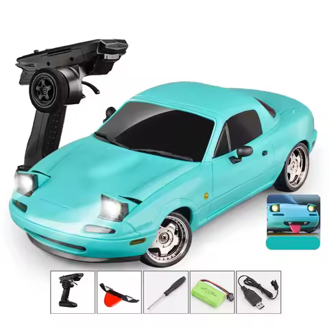 LDRC 1804 RC Car RTR 1/18 2.4G RWD Drift for Mazda MX-5 Gyro LED Light On-Road Alloy Body Shell Raci