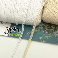 1 cm wide knitted lace, 1cm wide hook lace, 300 yards