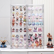 Full Acrylic Display Box w/ Shelf | POPMART Zimomo Labubu Blindbox Figurine Storage | Magnetic Door 