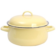 ST- Thick Morandi Green Enamel Pan Enamel Macaron Green Enamel Instant Noodle Bowl Dormitory Soup Pot Stew-Pan JMYV