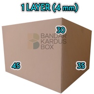 Cardboard Storage Box Packing Box Organizer Plain Cardboard 45x35x30 cm Single Layer Packaging Box