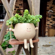 Swinging Surface Plant Pot Hanging Resin Flower Head Plant Pot Succulent Plants Succulents String of Pearls Plant Pots for Indoor and Outdoor Live Gift Ideas for Mother and Christm