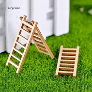 LGSZ_3PcsMini Miniature Wooden Step Ladder Fairy DIY Micro Landscape Decor