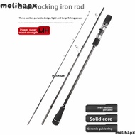MOLIH Travel Jigging Rod, 3-Piece 6000g Max Load Carbon Rod, High Performance MH Ceramic Guides 1.83