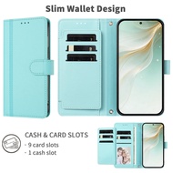 PU Leather flip for OPPO A60 A40 A40M A5 A5i A5X A3X A3 Pro nine Card slot walle solid color style P