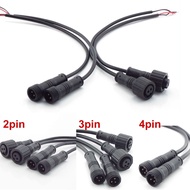 10pcs 2 3 4 pin core DC male female connector power 3A Cable Copper Wire waterproof IP65 Plug for LED Strip light diy car repair