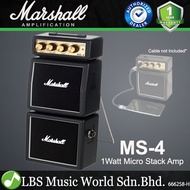 Marshall MS-4 1 Watt Electric Guitar Micro Stack Amp Speaker Battery Powered Amplifier Black (MS-4 / MS 4)