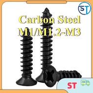 Black carbon steel KA countersunk self-tapping, wood screws, countersunk self-tapping screws, pointe