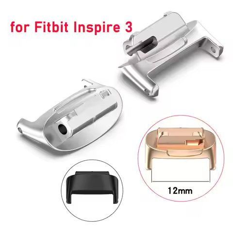 Inspire 3 Connector 12mm Stainless Steel Replaceable Connection Adapter for Fitbit Inspire 3 Watch A