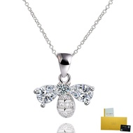 With Gra Certificate- Fashion Bee Necklace Pt950 Platinum Moissanite White Diamond Pendant