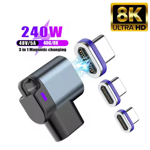 Type-C 240W Magnetic Adapter USB-C to USB-C Fast Charging USB4.0 Connector 40Gbps 8K@60Hz Thunderbol