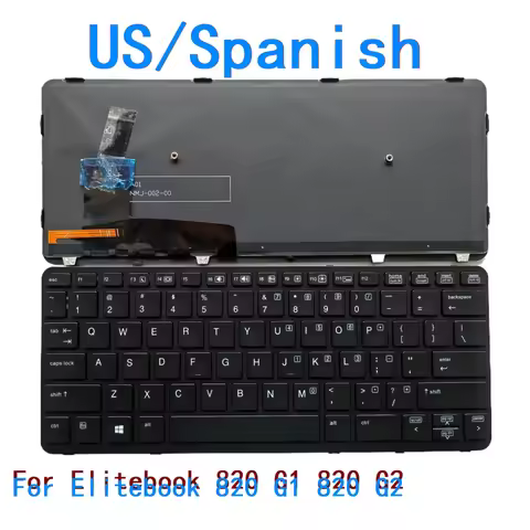 New US Spanish Language Backlit Keyboard For HP Elitebook 820 G1 820 G2 Notebook PC Replacement Keyb