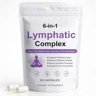 Burdock, Capsules in (90 Cortisol, Lymphatic Reduce Servings) Lymphatic Cleavers Drainage Complex 6 