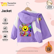 Cartoon Children Jacket Sprunki Music Game Peripheral Clothes Plus Velvet Children Winter Rhythm Box