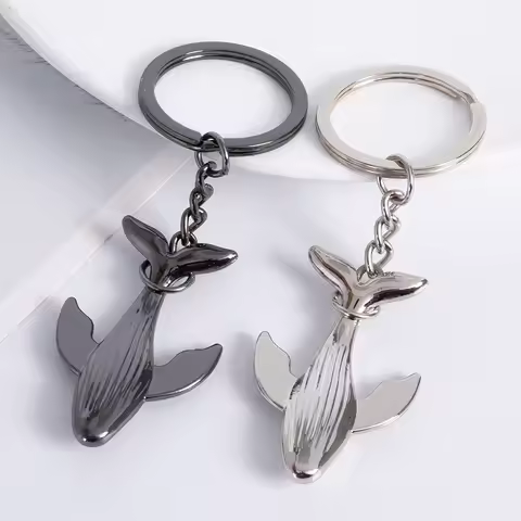 European and American New Trend Whale Car Keychain Couple Keychain Bag Pendant Small Gift Cute Keych