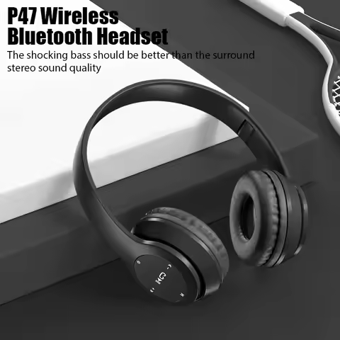 P47 Wireless Bluetooth Headphone with Mic Noise Cancelling Headsets Stereo Sound Earphones Sports Ga