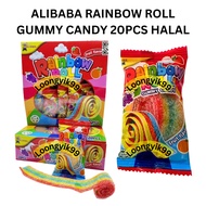 ALIBABA RAINBOW ROLL GUMMY CANDY 20PCS HALAL