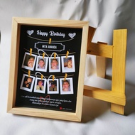 Kado buat pacar cowok 1 paket ultah / Cetak Foto Plus Bingkai Kayu / Bingkai Wisuda / Bingkai Kayu /