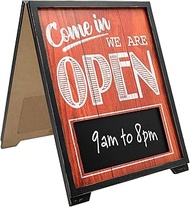 A-Frame Open/Closed Sign w Chalkboard Rustic Easy to Mount Informative Business Store Restaurant Bar