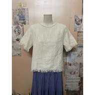 Women's cream tweed shirt, size m, width a64