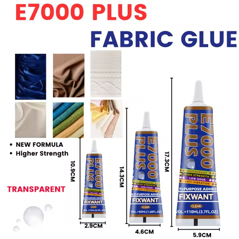 E7000 PLUS Multi-Purpose Glue - Strong Flexible Bond for Fabric, Leather, Metal, Plastic, Wood, Jewe