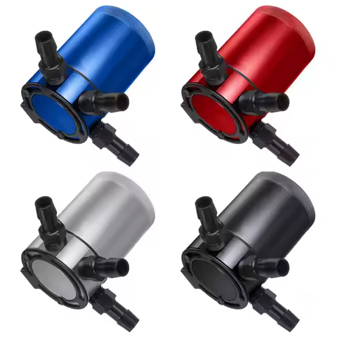 Universal Car Baffled 3-Port Oil Catch Can Tank Auto Vehicle Replacement Air-Oil Separator Waste Gas