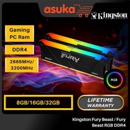 Kingston Fury Beast / Fury Beast RGB DDR4 8GB/16GB/32GB Gaming PC/Sodimm Ram 2666MHz/3200MHz