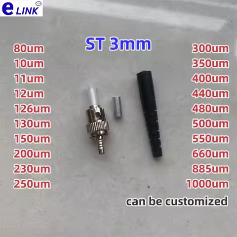 ST UPC Fiber Optic Connector Kits with Non Standard Hole Ceramic ferrule MM 200um 300um 400um ftthel